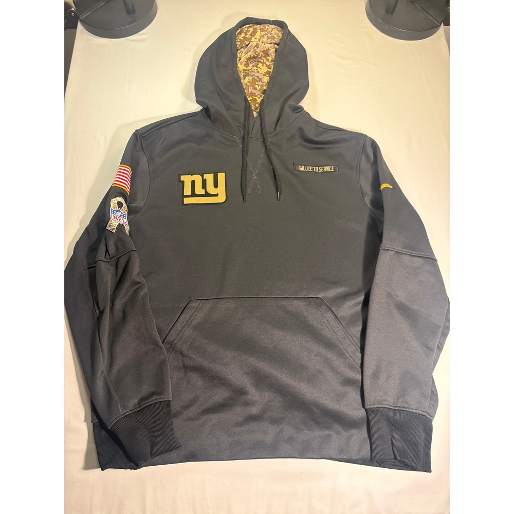 Nike NFL New York Giants Salute to Service Hoodie Grey Mens Large Camo L